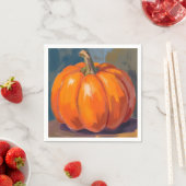 Orange Pumpkin Halloween Thanksgiving Watercolor Serviette (Beispiel)