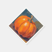 Orange Pumpkin Halloween Thanksgiving Watercolor Serviette (Ecke)