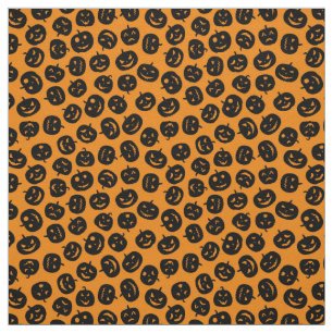 Orange Pumpkin Happy Halloween Modernes Fabric Stoff