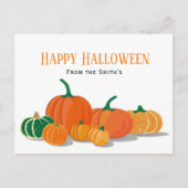 Orange Pumpkin Happy Halloween Postkarte (Vorderseite)