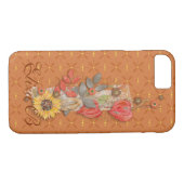 Orange Pumpkin Herbst Blume Monogramm Case-Mate iPhone Hülle (Rückseite (Horizontal))