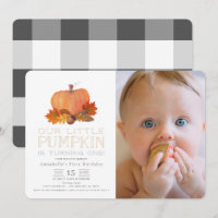 Orange Pumpkin Herbstlaubs 1. Geburtstag Foto