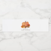 Orange Pumpkin Herbstlaubs Kinderdusche Wasserflaschenetikett (Einzelnes Label)