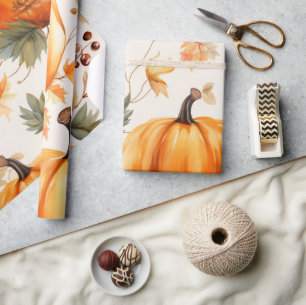 Orange Pumpkin ist auf dem Weg Autumn Baby Shower Geschenkpapier