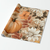 Orange Pumpkin ist auf dem Weg Autumn Baby Shower Geschenkpapier (Ungerollt)