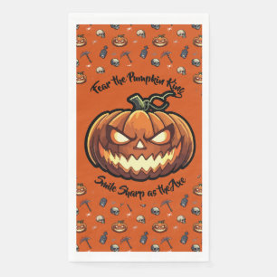 🎃 Orange Pumpkin King Halloween Napkin 🧡 Serviette