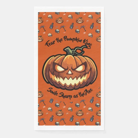 🎃 Orange Pumpkin King Halloween Napkin 🧡 Serviette (Vorderseite)