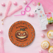 🎃 Orange Pumpkin King Halloween Plate 🧡 Pappteller (Party)