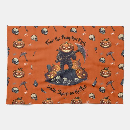 🎃 Orange Pumpkin King Kitetücher 🧡 Geschirrtuch (Horizontal)