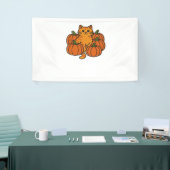 Orange Pumpkin Kitty Cat Magic Oversifizierter T - Banner (Messeveranstaltung)