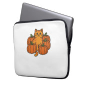 Orange Pumpkin Kitty Cat Magic Oversifizierter T - Laptopschutzhülle (Vorderseite Links)