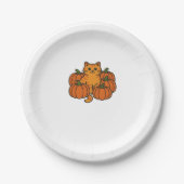 Orange Pumpkin Kitty Cat Magic Oversifizierter T - Pappteller (Vorderseite)