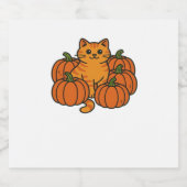 Orange Pumpkin Kitty Cat Magic Oversifizierter T - Schaumweinetikett (Einzelnes Label)