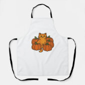 Orange Pumpkin Kitty Cat Magic Oversifizierter T - Schürze (Vorderseite)