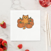 Orange Pumpkin Kitty Cat Magic Oversifizierter T - Serviette (Beispiel)