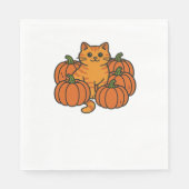 Orange Pumpkin Kitty Cat Magic Oversifizierter T - Serviette (Vorderseite)