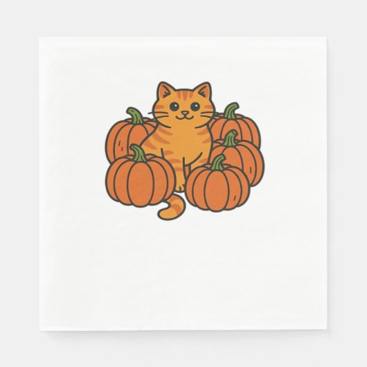 Orange Pumpkin Kitty Cat Magic Oversifizierter T - Serviette (Vorderseite)