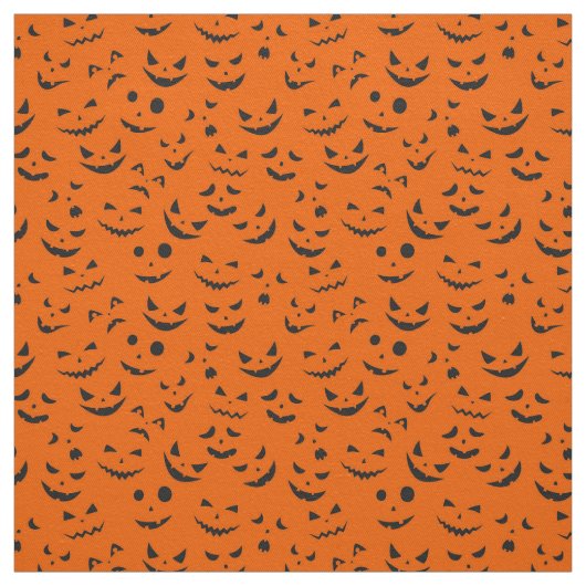Orange Pumpkin lächelt glücklich Halloween Moderne Stoff (Muster)