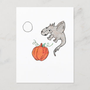 Orange Pumpkin mit Dragon Postkarte