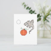 Orange Pumpkin mit Dragon Postkarte (Stehend Vorderseite)