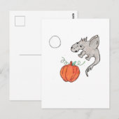 Orange Pumpkin mit Dragon Postkarte (Vorne/Hinten)