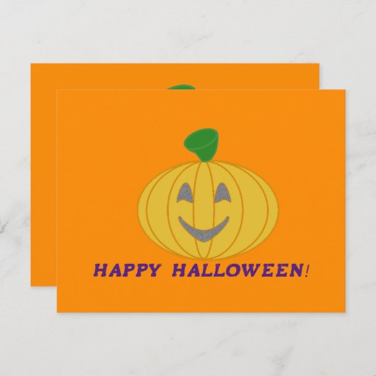 Orange Pumpkin Mitteilungskarte (Vorne/Hinten)