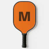 Orange Pumpkin Monogram Black Deep Red Pickleball Schläger (Rückseite)