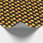 Orange Pumpkin: Nahtloses Wasserfarbmuster. Geschenkpapier (Ecke)