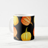 Orange Pumpkin: Nahtloses Wasserfarbmuster. Kaffeetasse (Vorderseite Links)