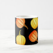 Orange Pumpkin: Nahtloses Wasserfarbmuster. Kaffeetasse (Mittel)