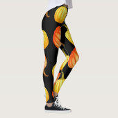 Orange Pumpkin: Nahtloses Wasserfarbmuster. Leggings (Rechts)