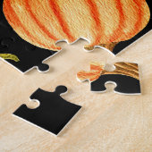 Orange Pumpkin: Nahtloses Wasserfarbmuster. Puzzle (Seite)