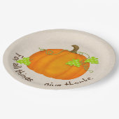 Orange Pumpkin on Burlap Pappteller (Schrägansicht)