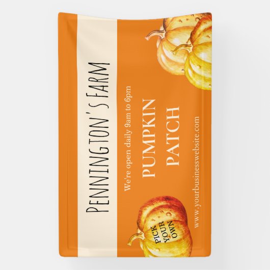 Orange Pumpkin Patch Farm Banner (Vertikal)