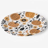 Orange Pumpkin Pattern Erntedank Dinner Party Pappteller (Schrägansicht)