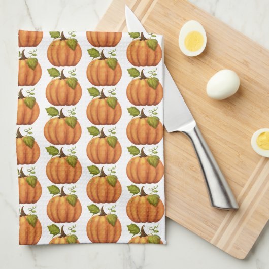 Orange Pumpkin Pattern Geschirrtuch (Viertel Falte)