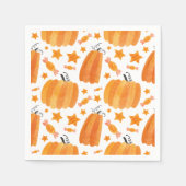 Orange Pumpkin Pattern Party Napkin Serviette (Vorderseite)