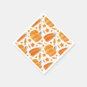 Orange Pumpkin Pattern Party Napkin Serviette (Ecke)