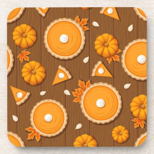 Orange Pumpkin Pie | Autumn Pumpkin Cork Untersetz Getränkeuntersetzer (Vorderseite)