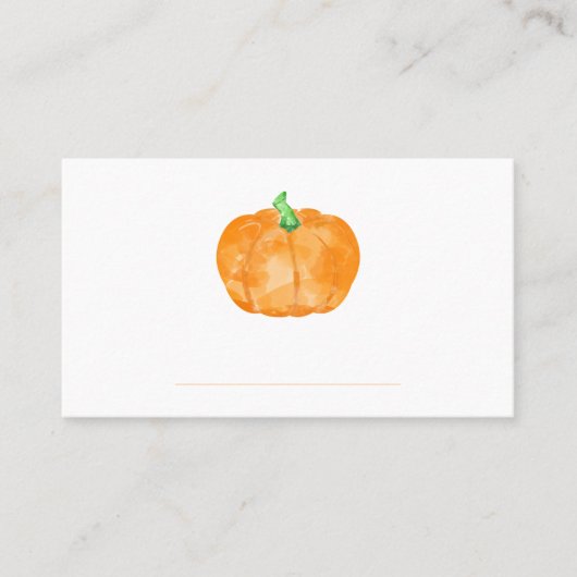 Orange Pumpkin-Platzkarte für Erntedank Platzkarte (Vorderseite)