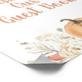 Orange Pumpkin Rustikale Flora Bitte unterschreibe Poster (Ecke)