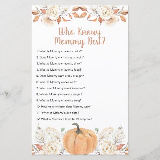 Orange Pumpkin rustikale Flora, die Mommy am beste (Vorderseite)