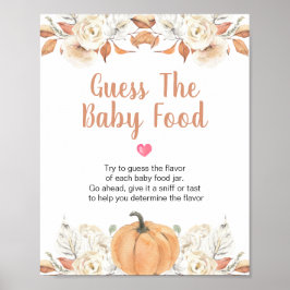 Orange Pumpkin Rustikale Floral Ratet das Baby Foo Poster