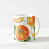 Orange Pumpkin: Sommer-Herbst Gemüsemuster. Kaffeetasse (VorderseiteRechts)