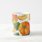 Orange Pumpkin: Sommer-Herbst Gemüsemuster. Kaffeetasse (Mittel)