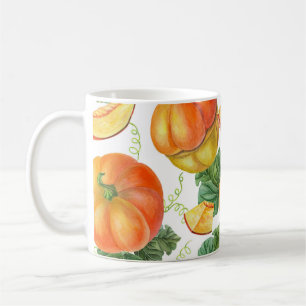 Orange Pumpkin: Sommer-Herbst Gemüsemuster. Kaffeetasse