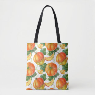 Orange Pumpkin: Sommer-Herbst Gemüsemuster. Tasche