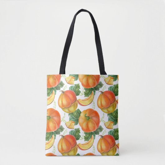 Orange Pumpkin: Sommer-Herbst Gemüsemuster. Tasche (Vorderseite)