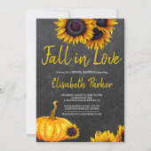 Orange Pumpkin Sonnenblumen Chalkboard Brautparty Einladung (Vorderseite)