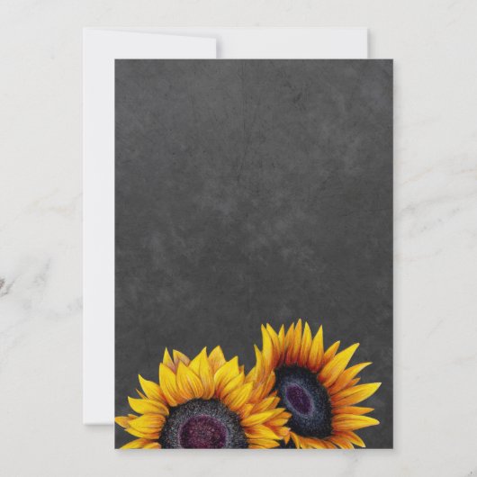 Orange Pumpkin Sonnenblumen Chalkboard Brautparty Einladung (Rückseite)